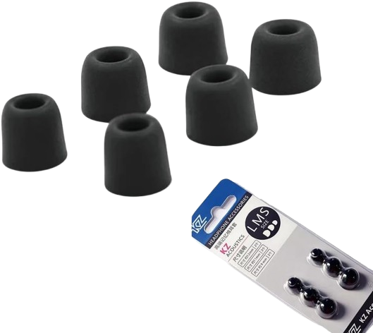 Almohadillas Memory Foam Gomas Audífonos Kz - Negro